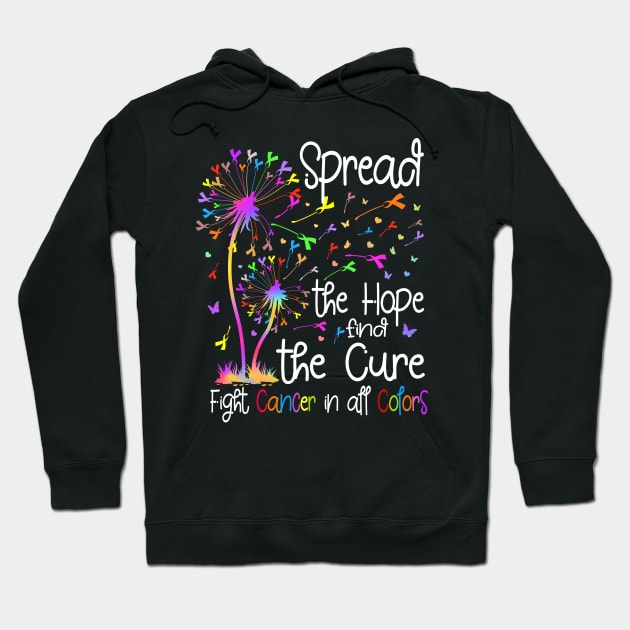 Fight Cancer In All And Every Color Ribbons Dandelion Flower Hoodie by antrazdixonlda